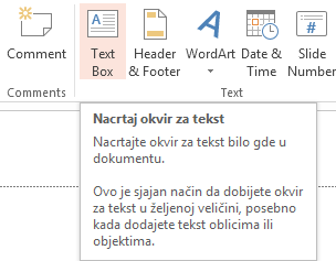 okvir za tekst powerpoint