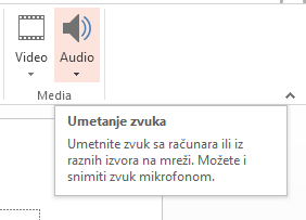 umetanje audio i video u prezentaciju