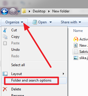 opcije foldera u windows exploreru