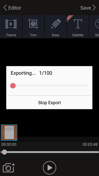 export video snimka